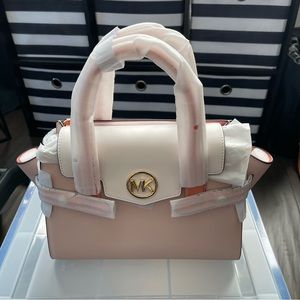 Michael Kors Carmen Faux Leather Belted Satchel